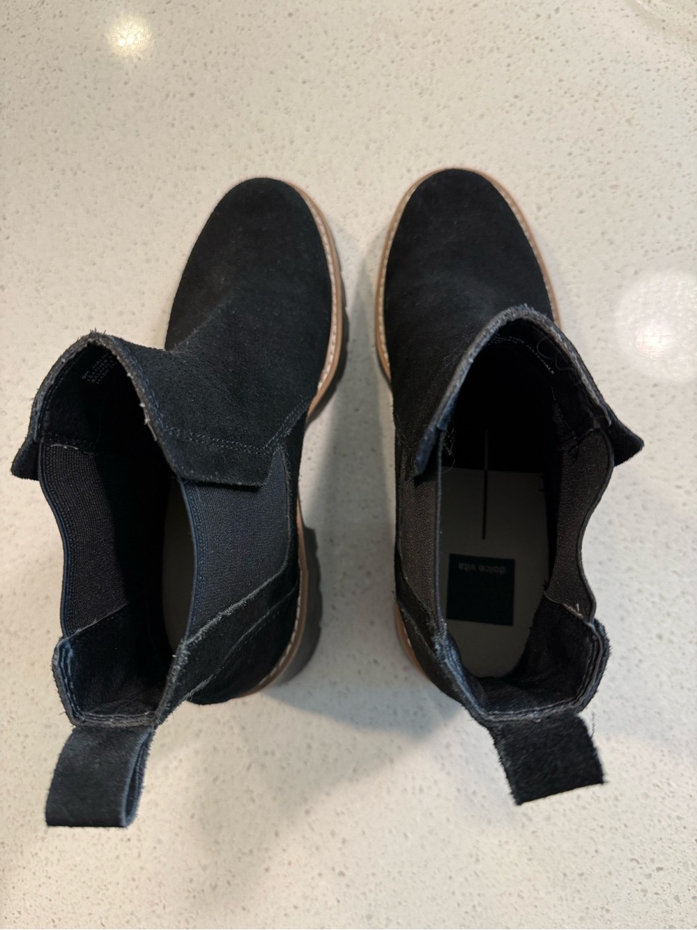 Dolce Vita Women's Black Chunky Chelsea Ankle Boots - Picture 3 of 4
